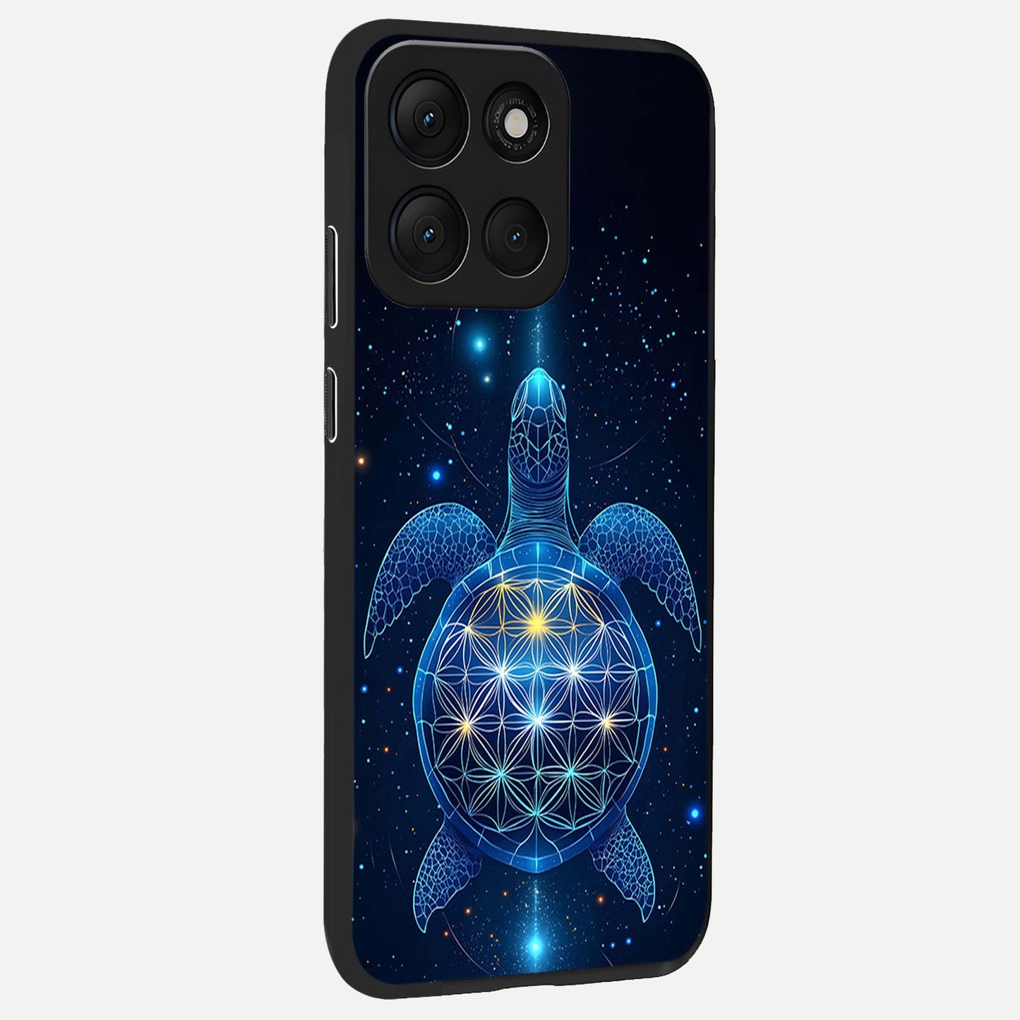  Crimson Blue Turtle back cover For Moto G86 Power slim fit glass case with vibrant aesthetic design