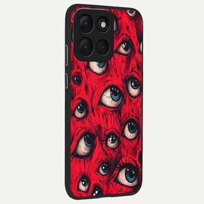  Crimson Watch Eyes back cover For Moto G86 Power slim fit glass case with vibrant aesthetic design