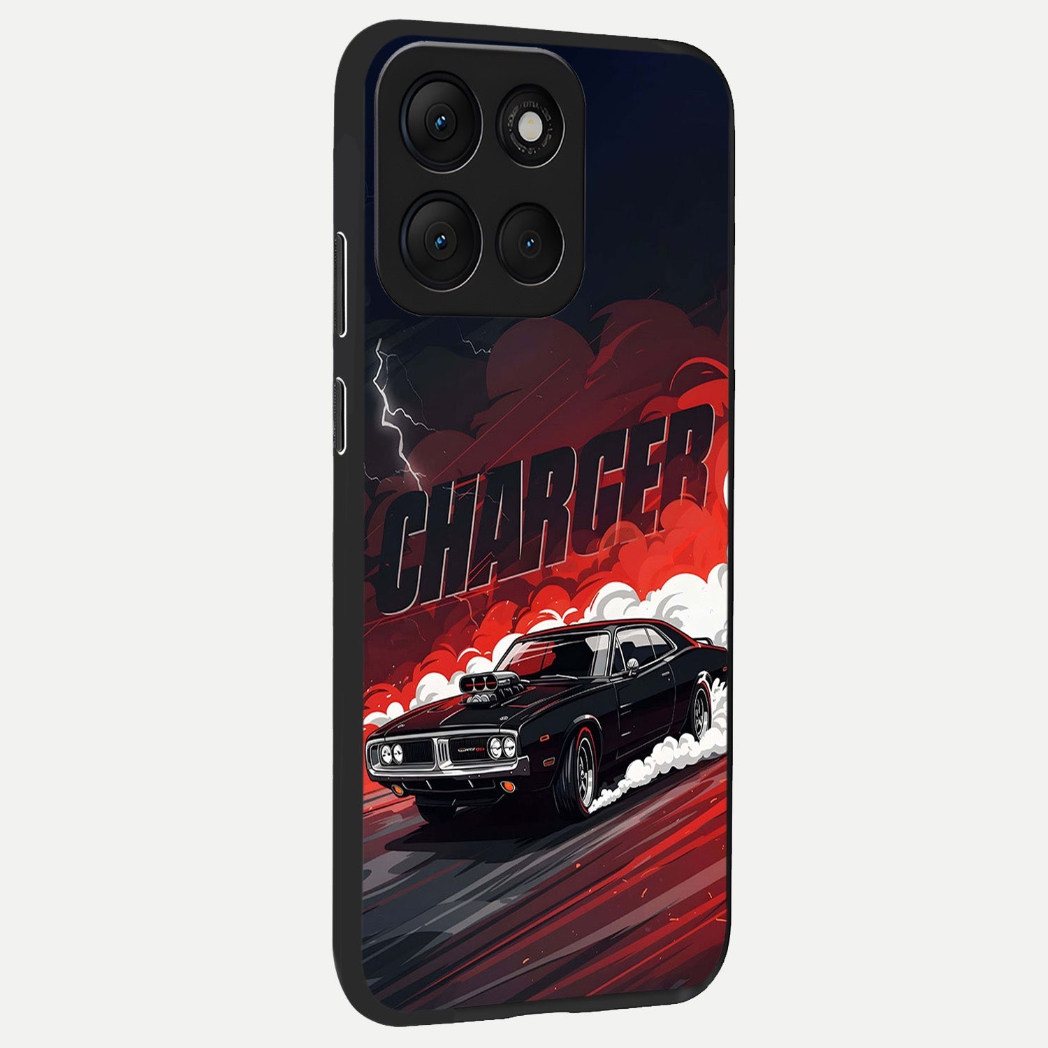  Dark Charger Fury back cover For Moto G86 Power slim fit glass case with vibrant aesthetic design