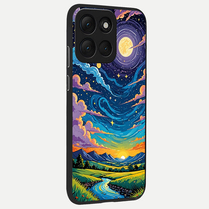  Dreamy Night Landscape back cover For Moto G86 Power slim fit glass case with vibrant aesthetic design