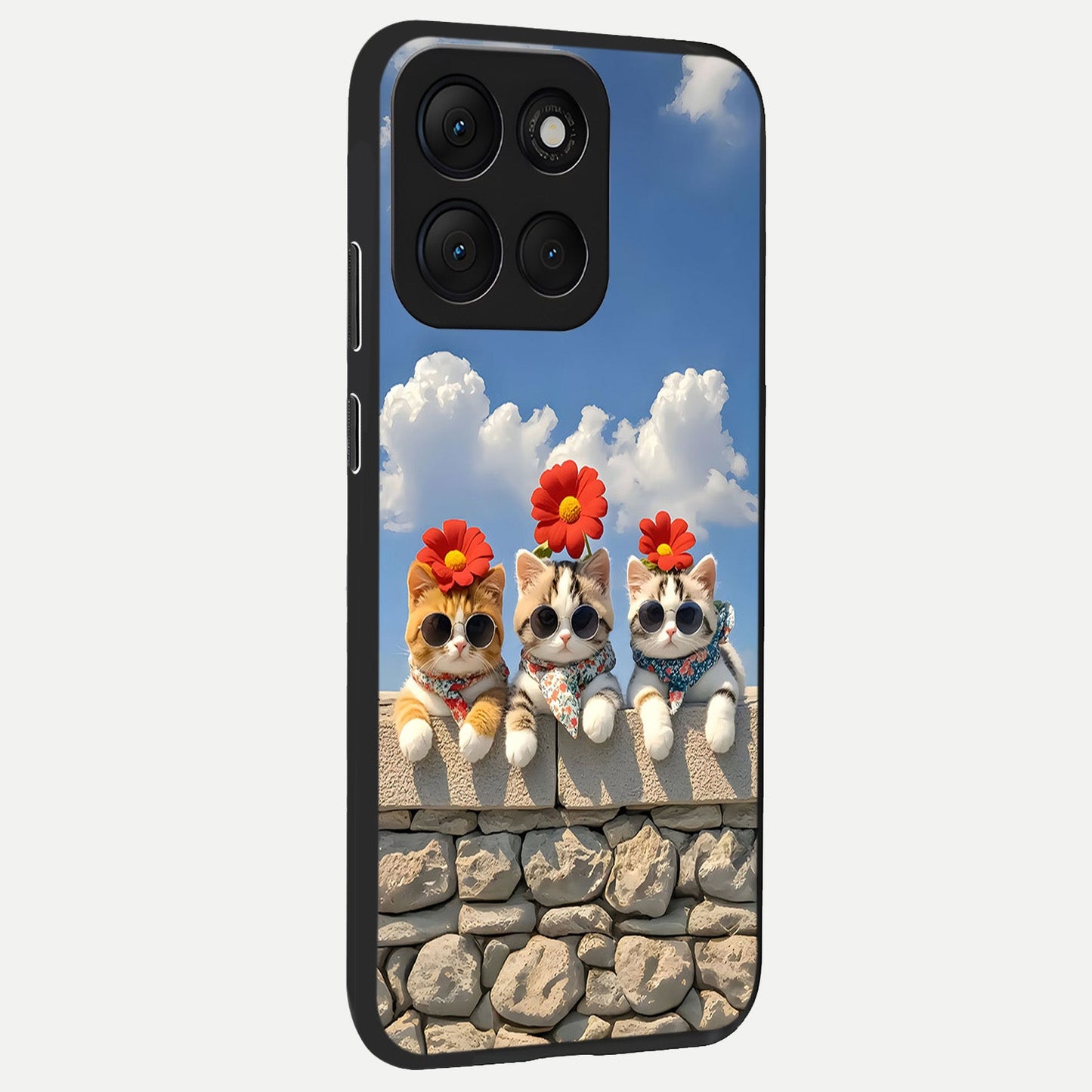  Floral Kitty Squad back cover For Moto G86 Power slim fit glass case with vibrant aesthetic design