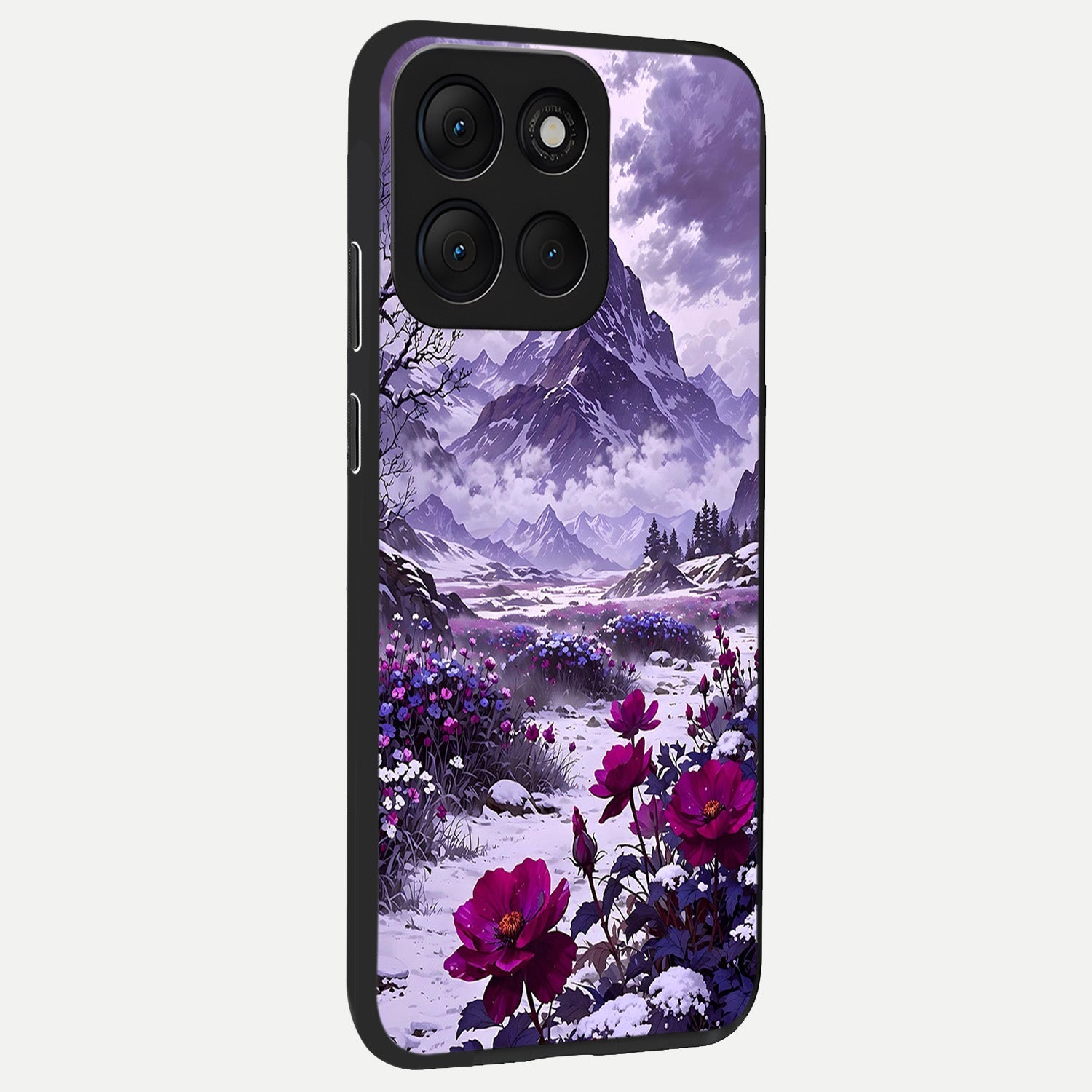 Flower Mountain View back cover For Moto G86 Power slim fit glass case with vibrant aesthetic design