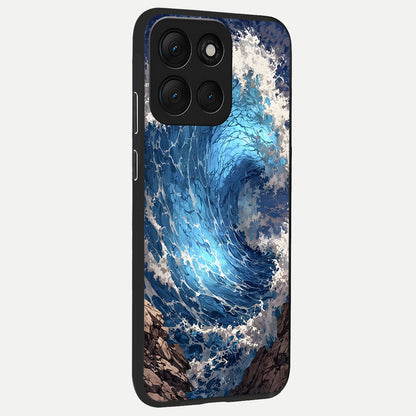  Giant Ocean Wave back cover For Moto G86 Power slim fit glass case with vibrant aesthetic design