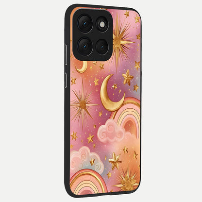  Golden Celestial Dreams back cover For Moto G86 Power slim fit glass case with vibrant aesthetic design