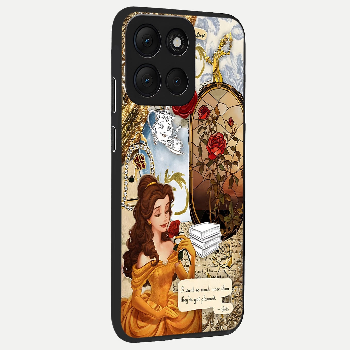  Golden Dream Belle back cover For Moto G86 Power slim fit glass case with vibrant aesthetic design