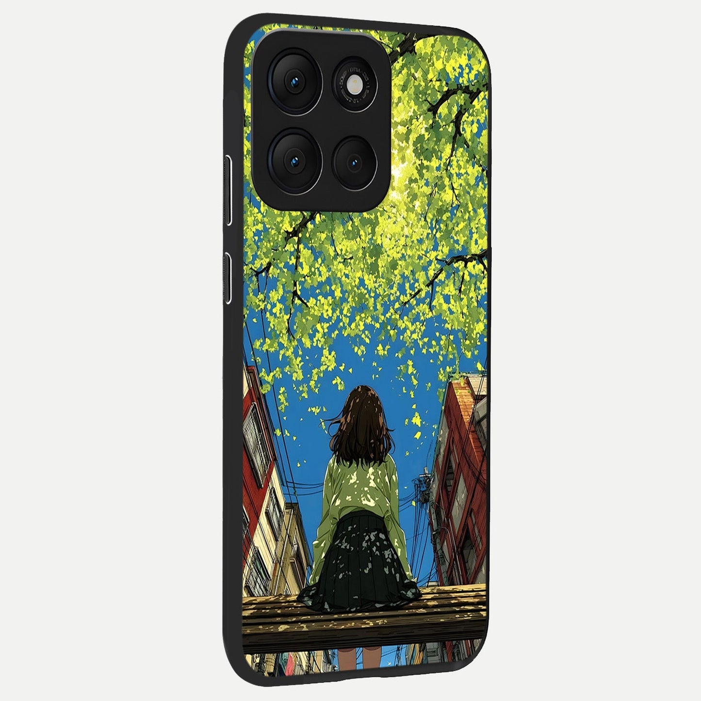  Golden Leaves Glow back cover For Moto G86 Power slim fit glass case with vibrant aesthetic design