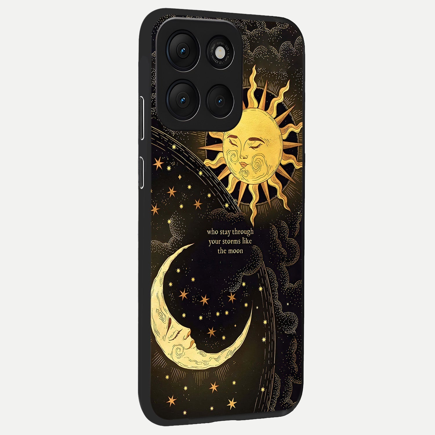  Golden Lunar Love back cover For Moto G86 Power slim fit glass case with vibrant aesthetic design