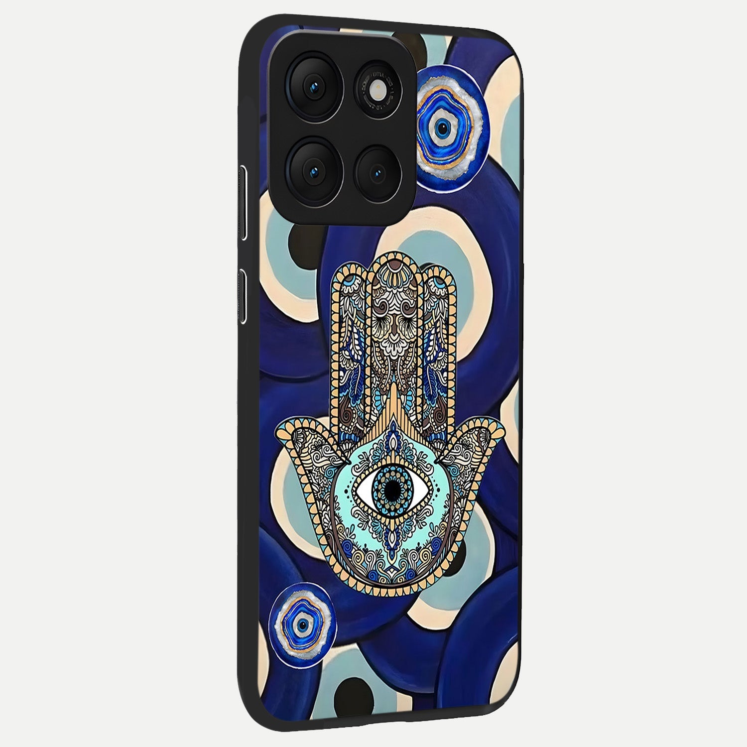  Hamsa Divine Guard back cover For Moto G86 Power slim fit glass case with vibrant aesthetic design