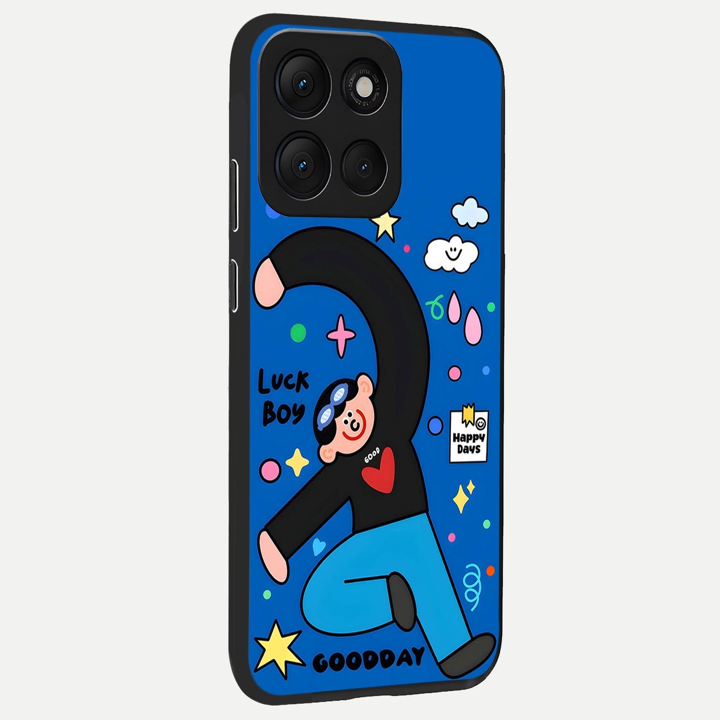  Happy Luck Vibe back cover For Moto G86 Power slim fit glass case with vibrant aesthetic design