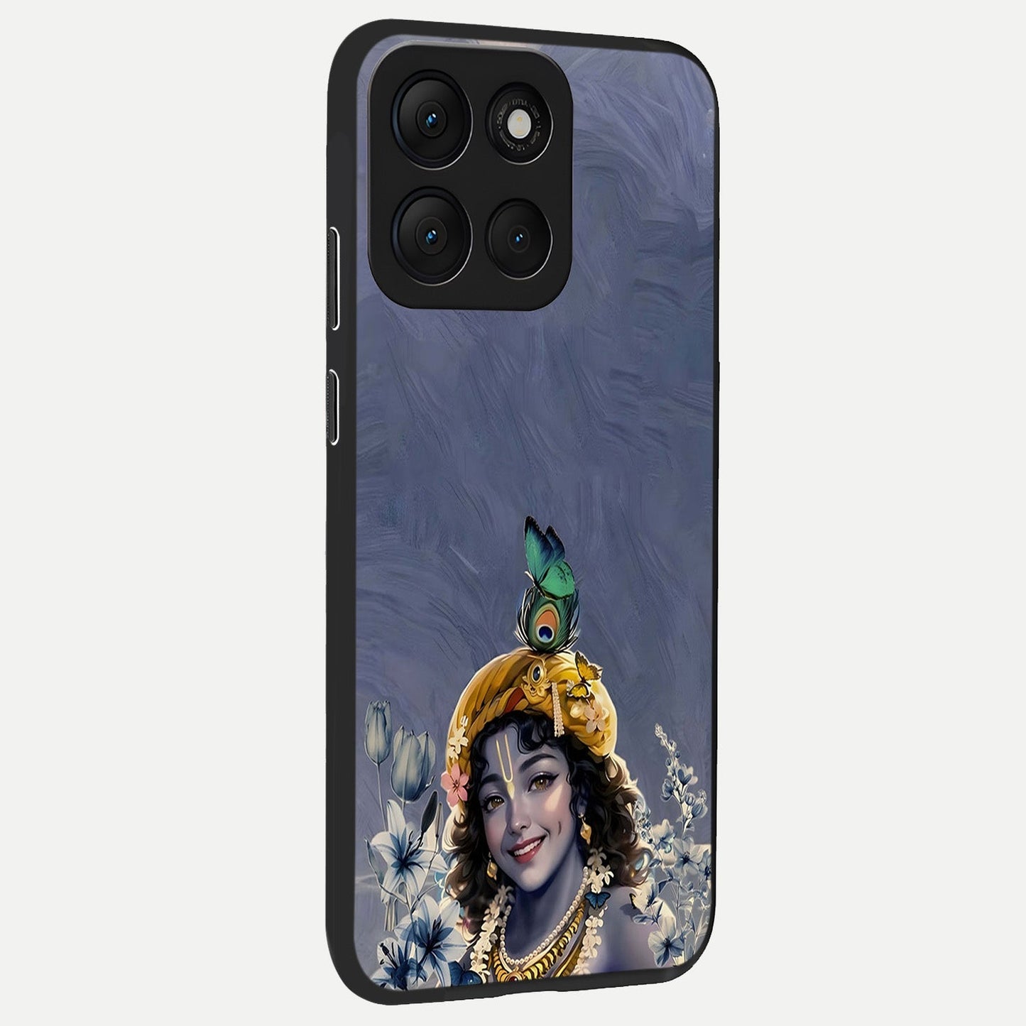  Lord Krishna back cover For Moto G86 Power slim fit glass case with vibrant aesthetic design