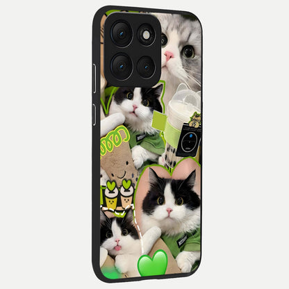  Matcha Cats Mood back cover For Moto G86 Power slim fit glass case with vibrant aesthetic design