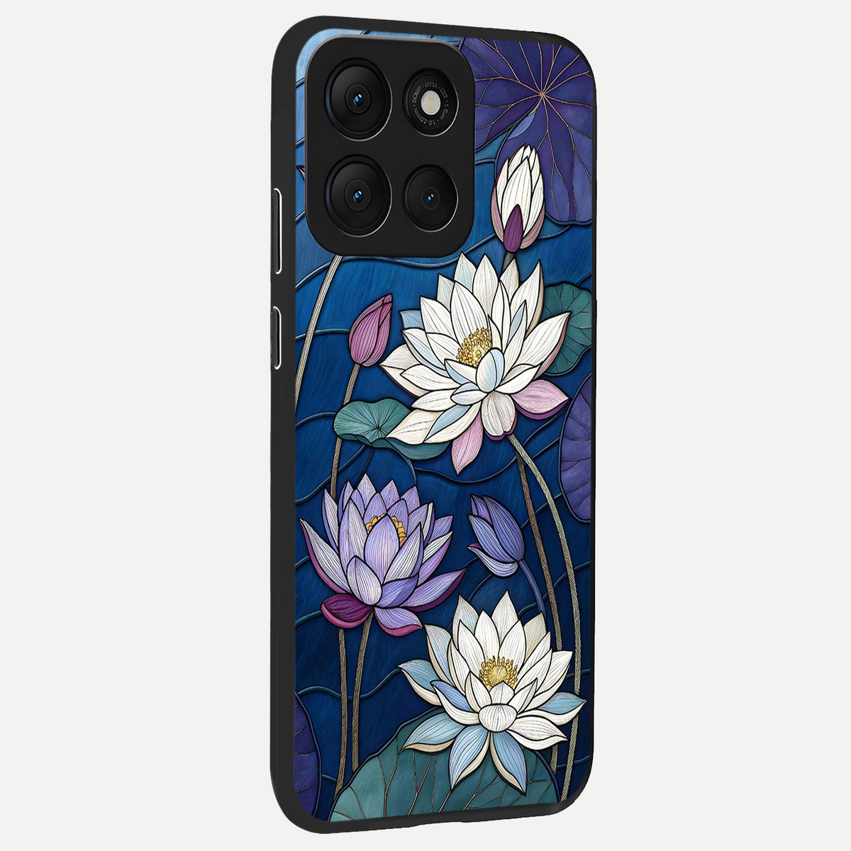  Purple Lotus Stained back cover For Moto G86 Power slim fit glass case with vibrant aesthetic design