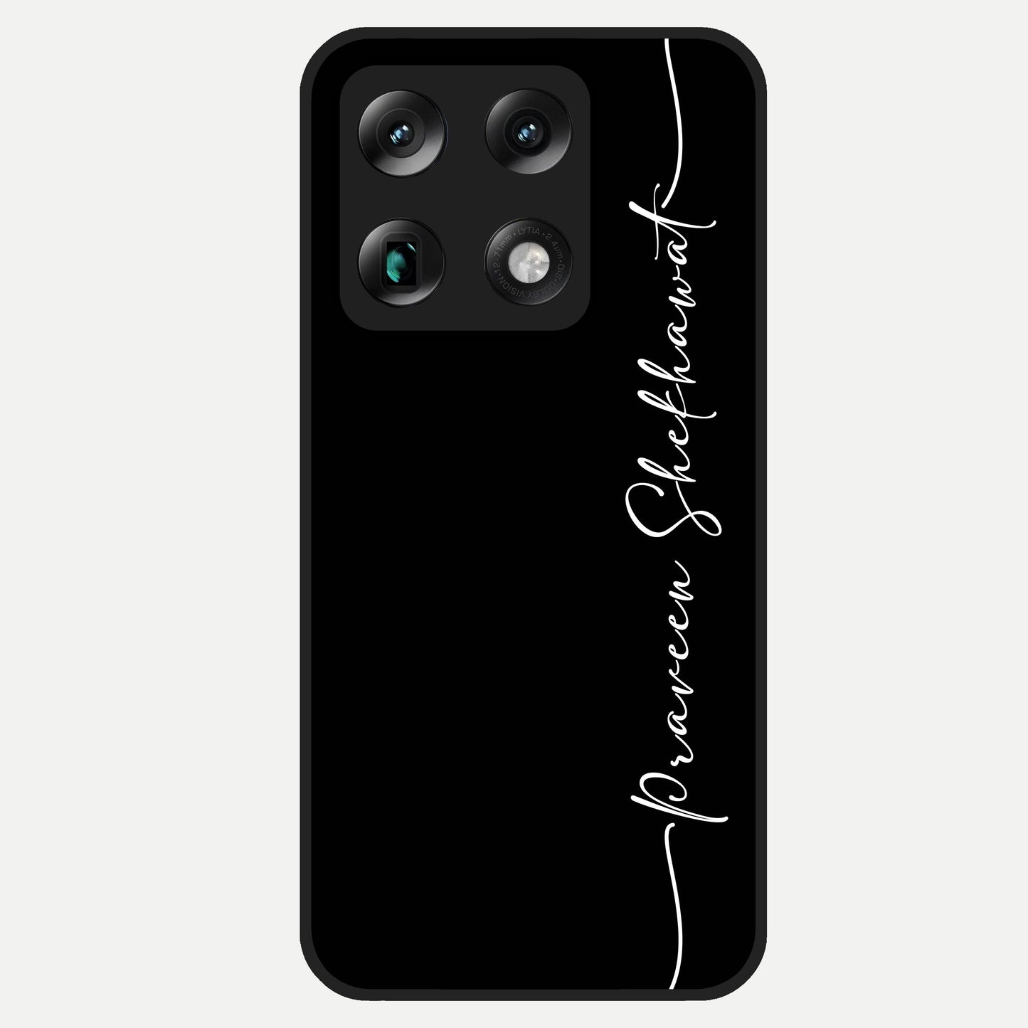  Black Tune Custom Name Glass Case For Moto Signature back cover – full design glossy printed glass finish