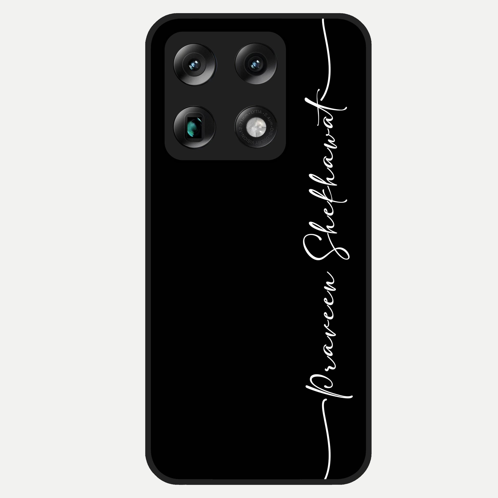  Black Tune Custom Name Glass Case For Moto Signature back cover – full design glossy printed glass finish