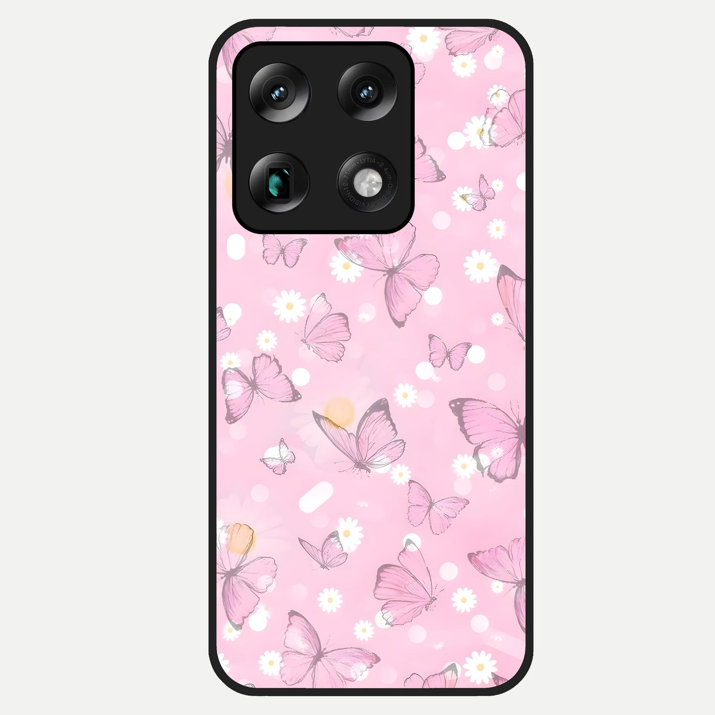  Blush Butterfly Garden Glass Case For Moto Signature back cover – full design glossy printed glass finish