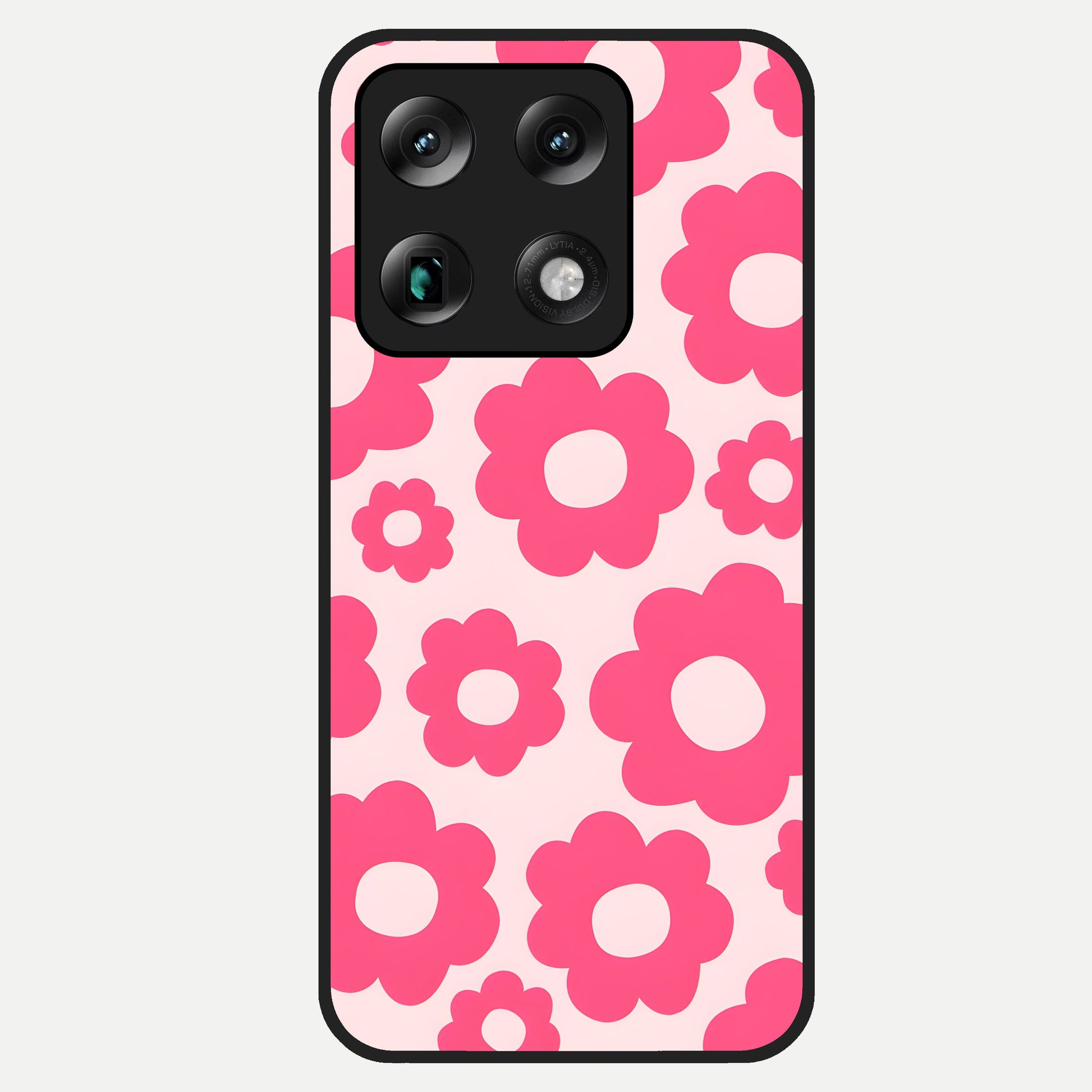  Blush Flower Pop Glass Case For Moto Signature back cover – full design glossy printed glass finish