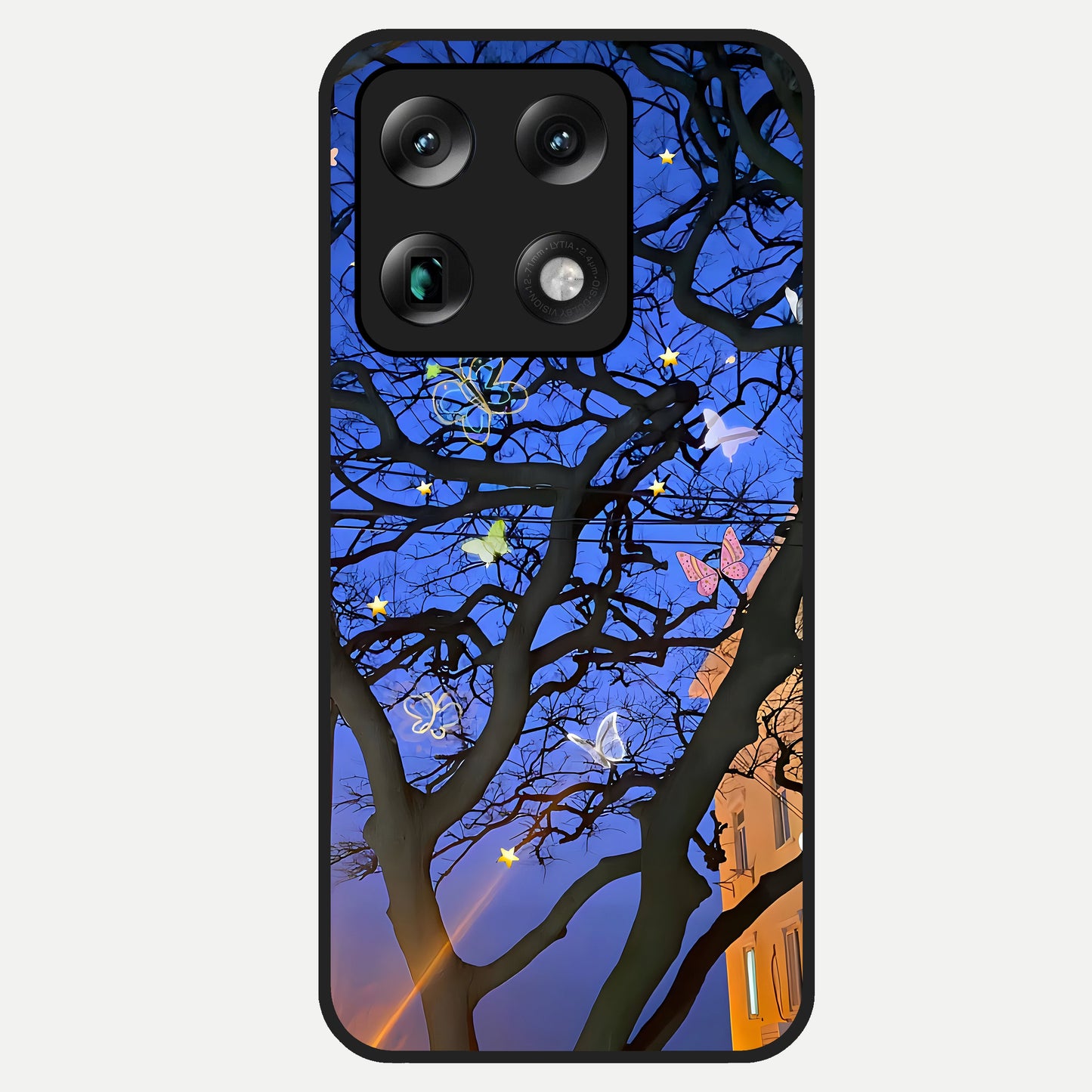  Butterfly Night Magic Glass Case For Moto Signature back cover – full design glossy printed glass finish