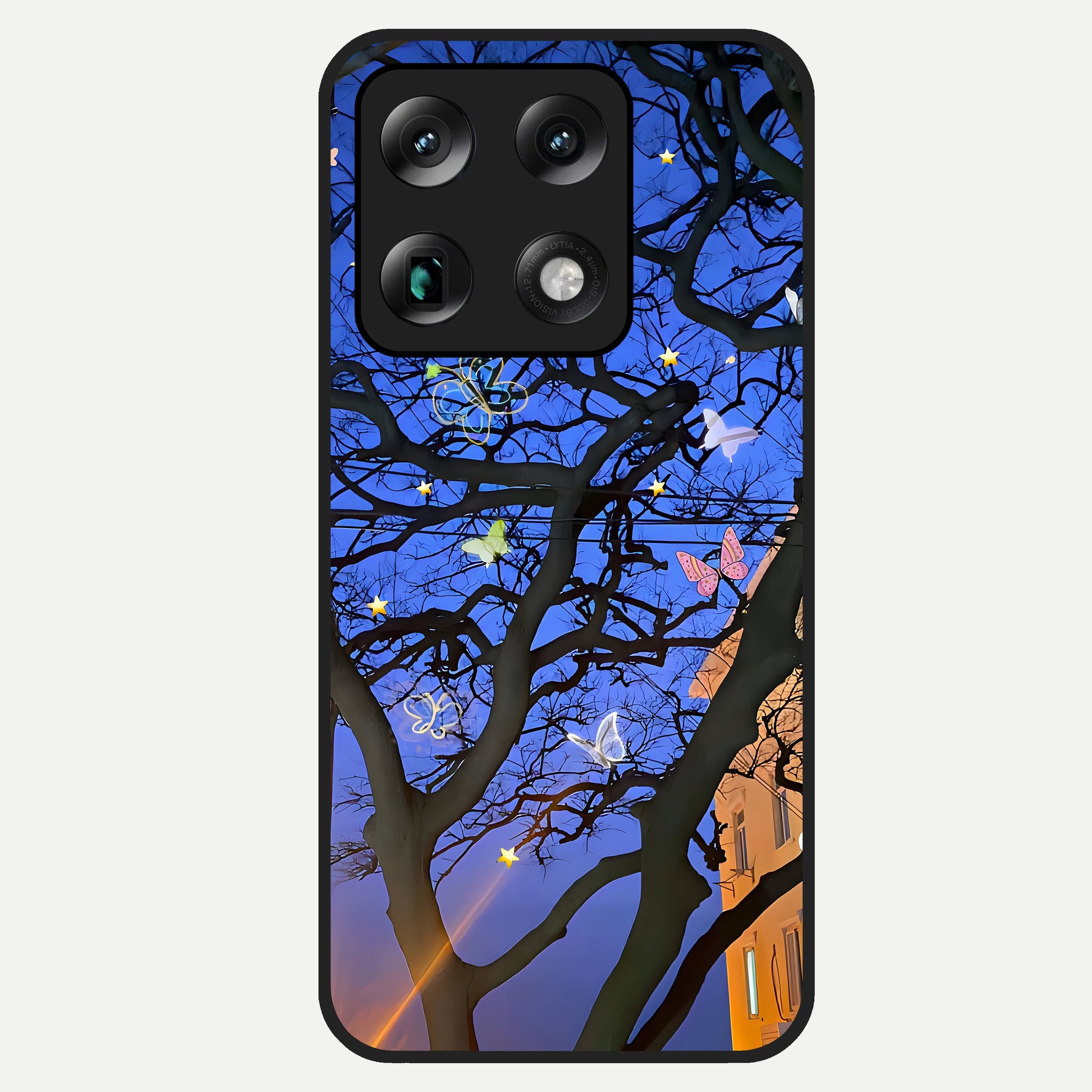  Butterfly Night Magic Glass Case For Moto Signature back cover – full design glossy printed glass finish