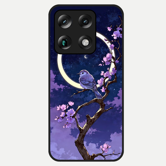  Celestial Bird Blossom Glass Case For Moto Signature back cover – full design glossy printed glass finish