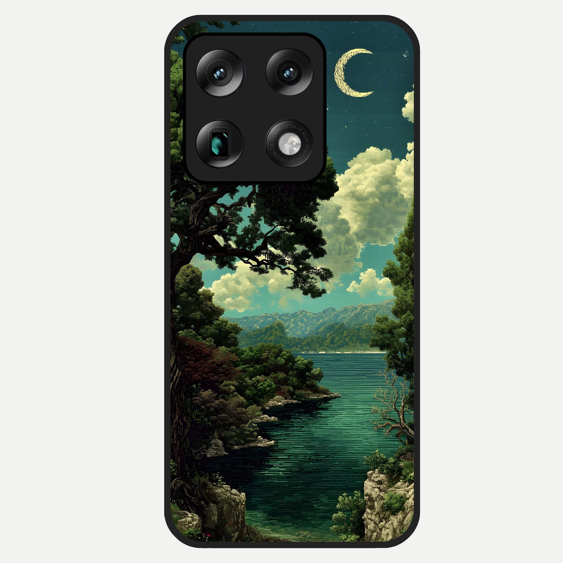  Celestial Lake Peace Glass Case For Moto Signature back cover – full design glossy printed glass finish