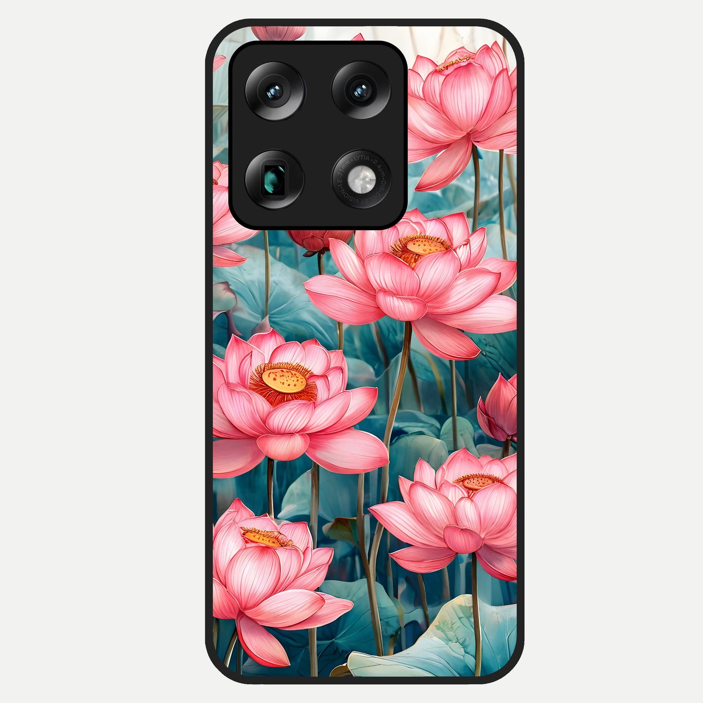  Celestial Pink Lotus Glass Case For Moto Signature back cover – full design glossy printed glass finish