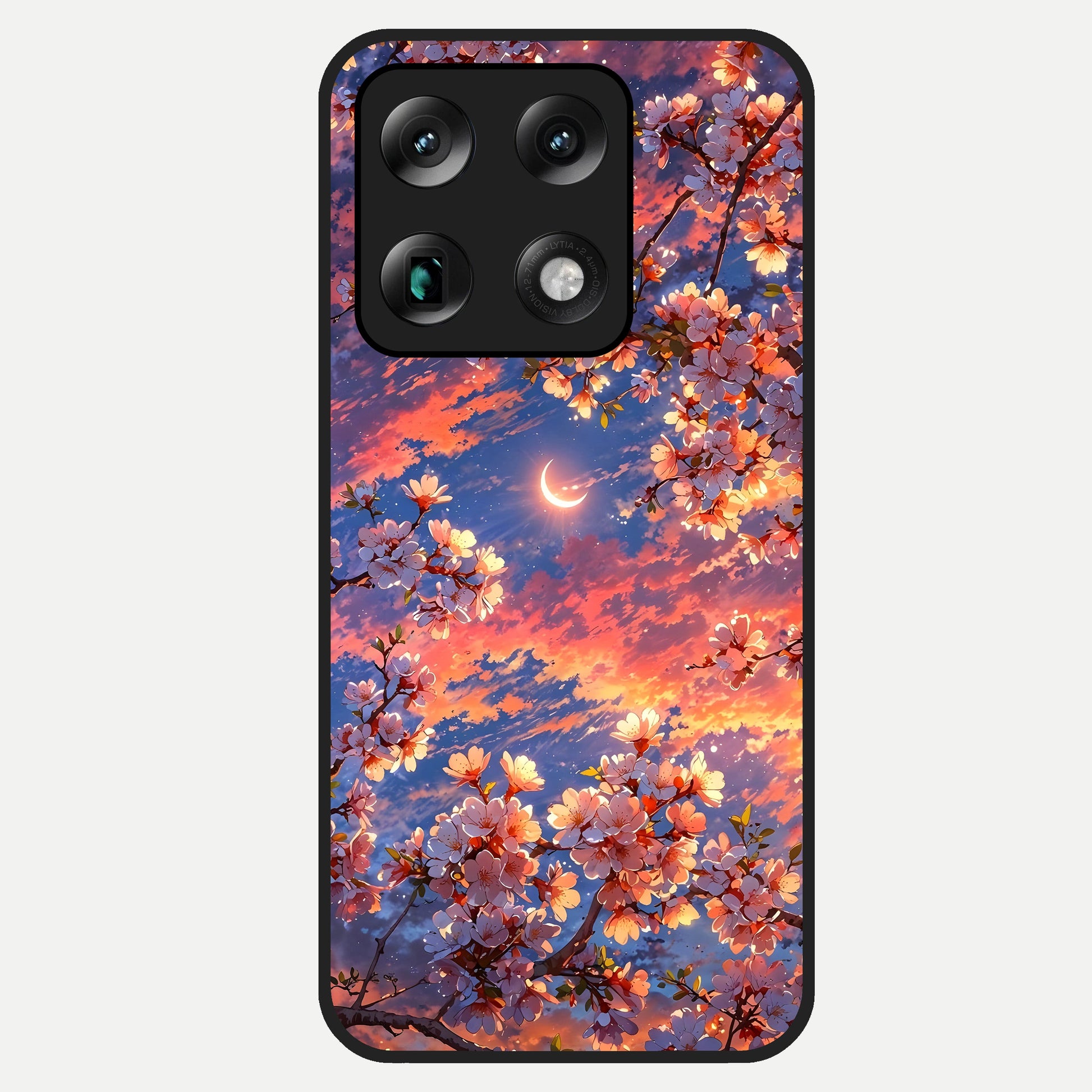  Celestial Sakura Sunset Glass Case For Moto Signature back cover – full design glossy printed glass finish