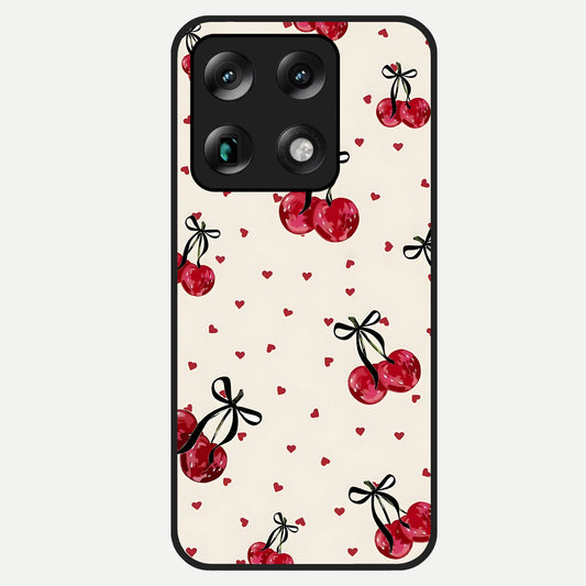  Cherry Heart Bow Glass Case For Moto Signature back cover – full design glossy printed glass finish