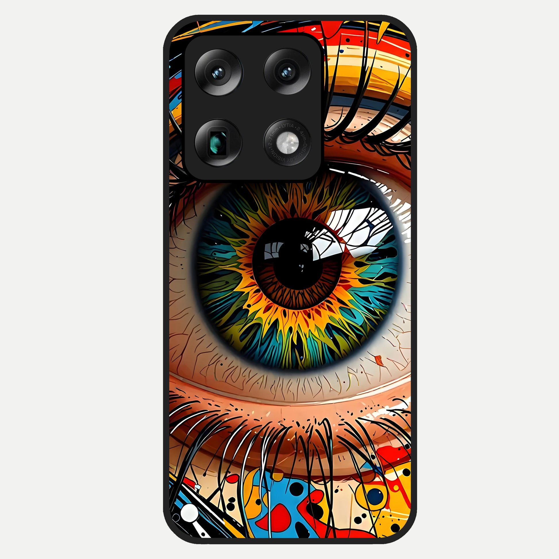  Colorful Eye Glass Case For Moto Signature back cover – full design glossy printed glass finish