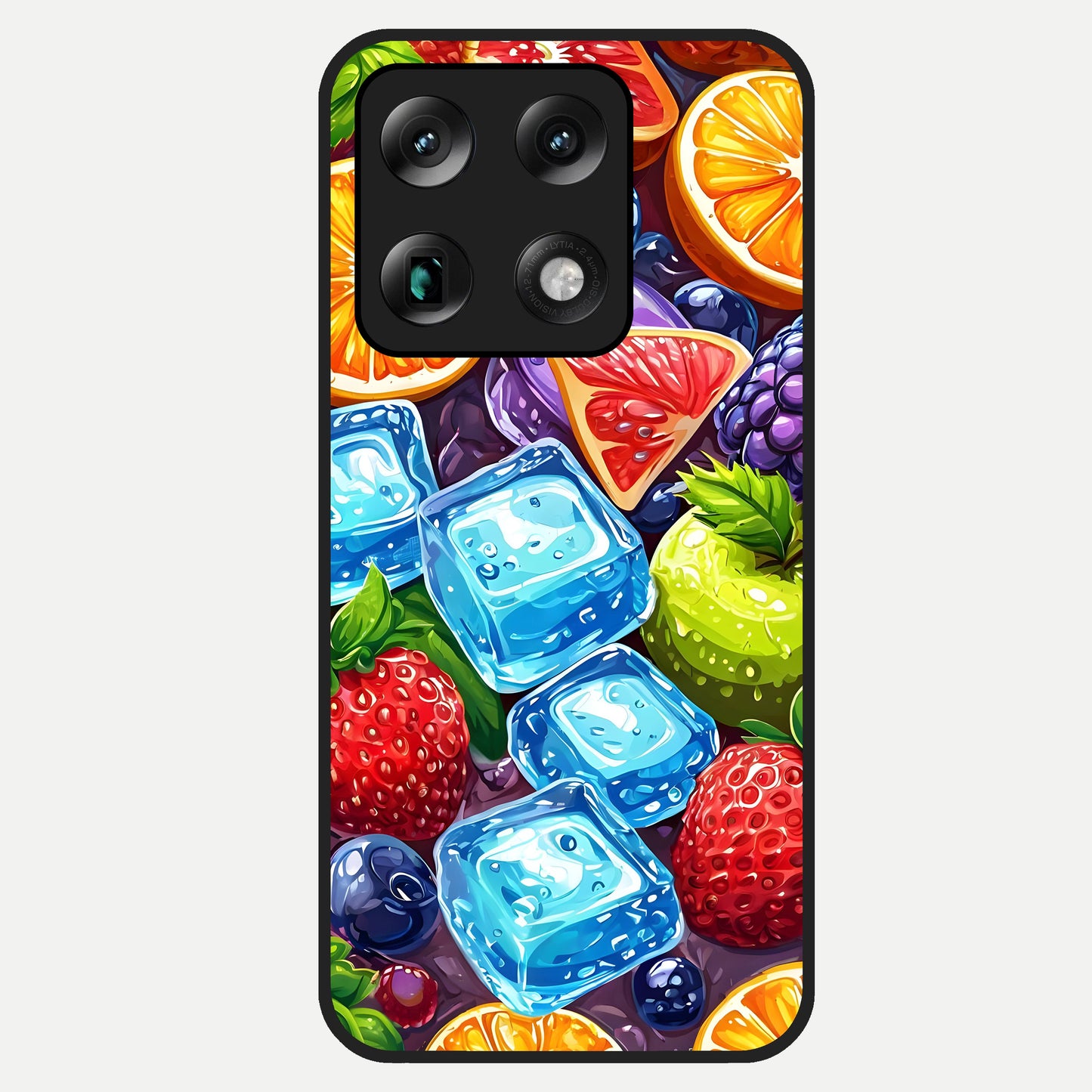  Colorful Fruits with Ice Glass Case For Moto Signature back cover – full design glossy printed glass finish