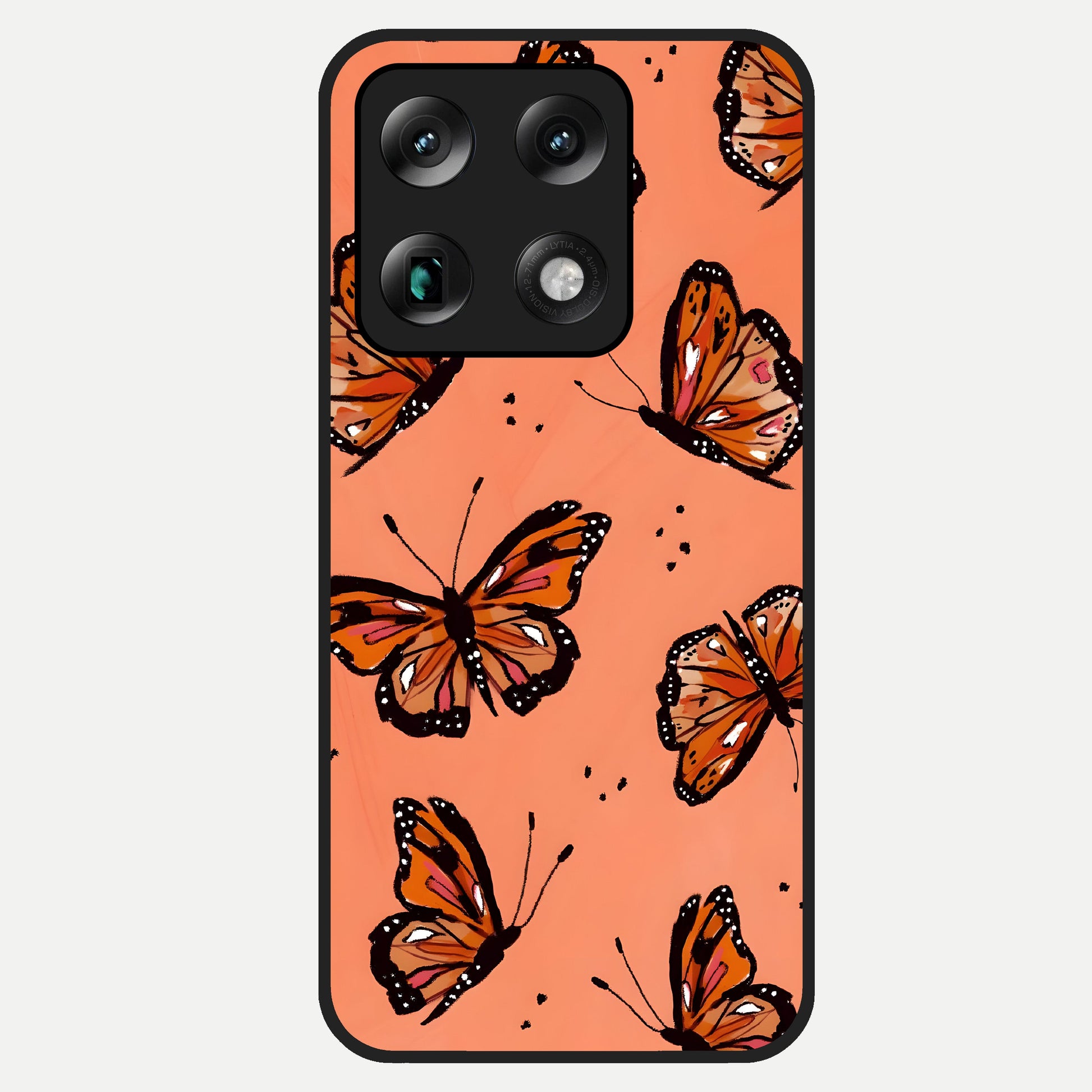  Coral Wing Butterfly Glass Case For Moto Signature back cover – full design glossy printed glass finish