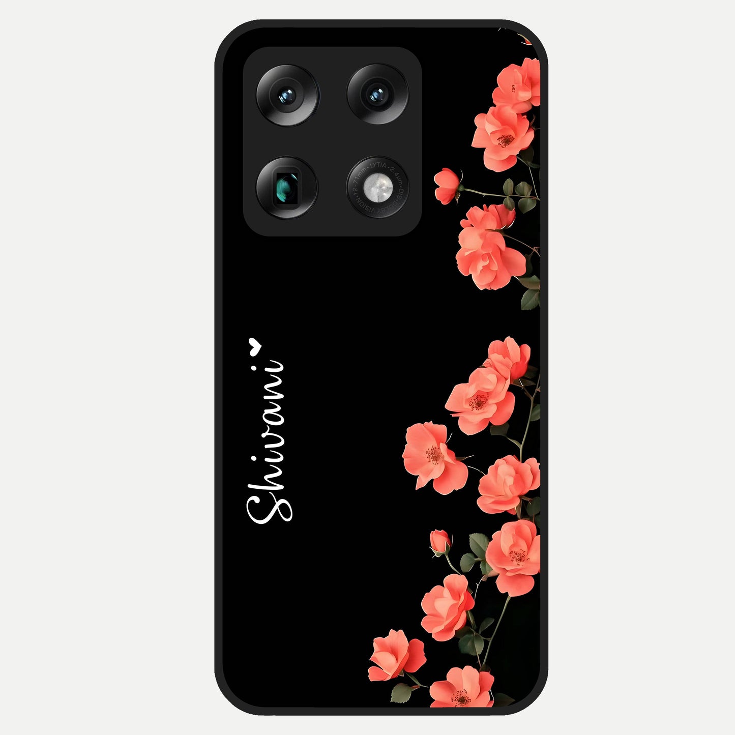  Crimson Bloom Grace Custom Name Glass Case For Moto Signature back cover – full design glossy printed glass finish