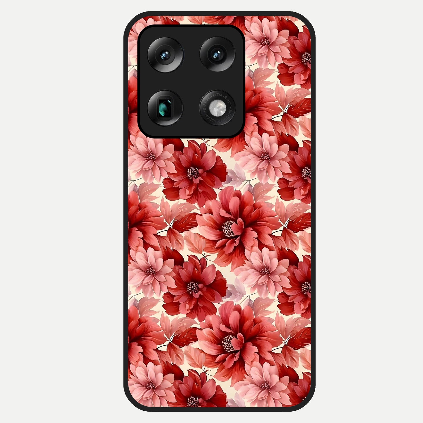  Crimson Love Petals Glass Case For Moto Signature back cover – full design glossy printed glass finish