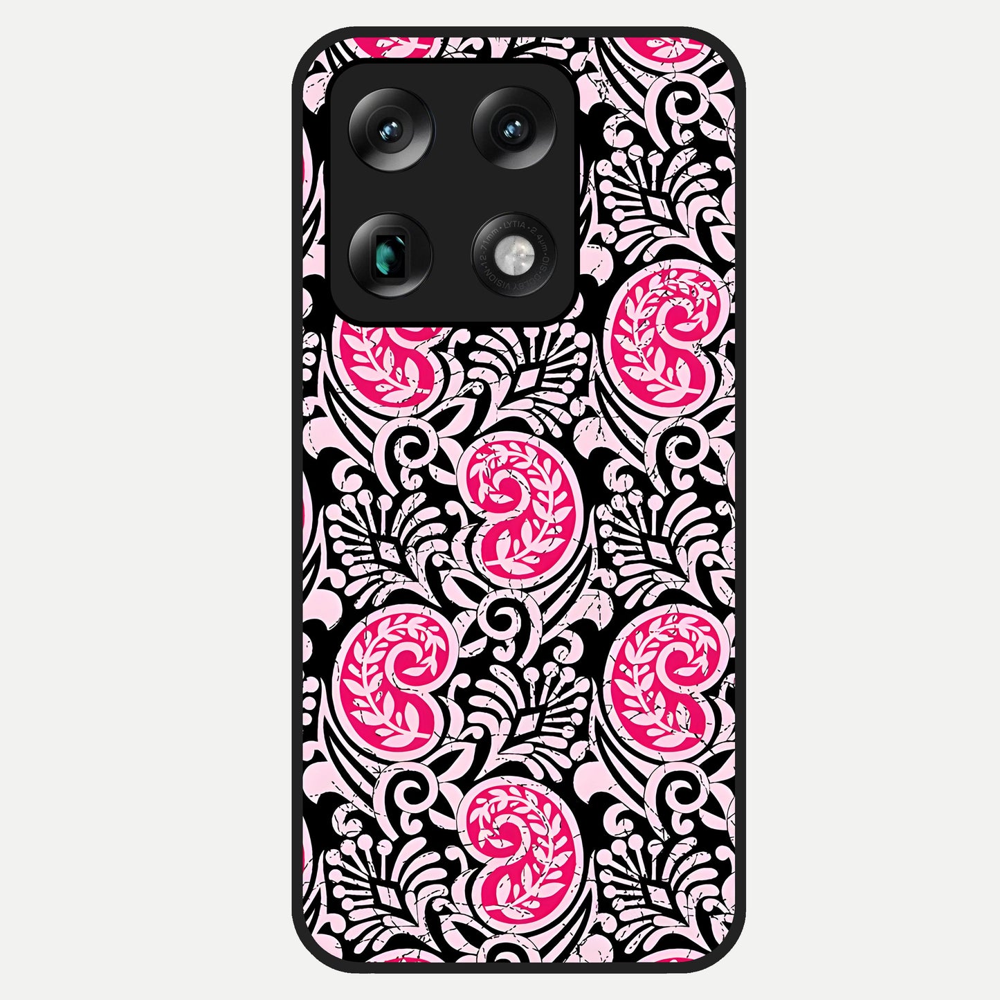  Crimson Paisley Charm Glass Case For Moto Signature back cover – full design glossy printed glass finish