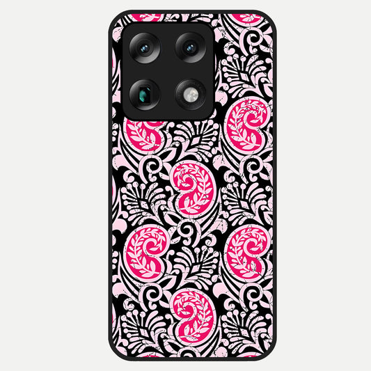  Crimson Paisley Charm Glass Case For Moto Signature back cover – full design glossy printed glass finish