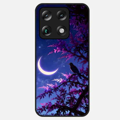  Crow And Moon Scenery Glass Case For Moto Signature back cover – full design glossy printed glass finish