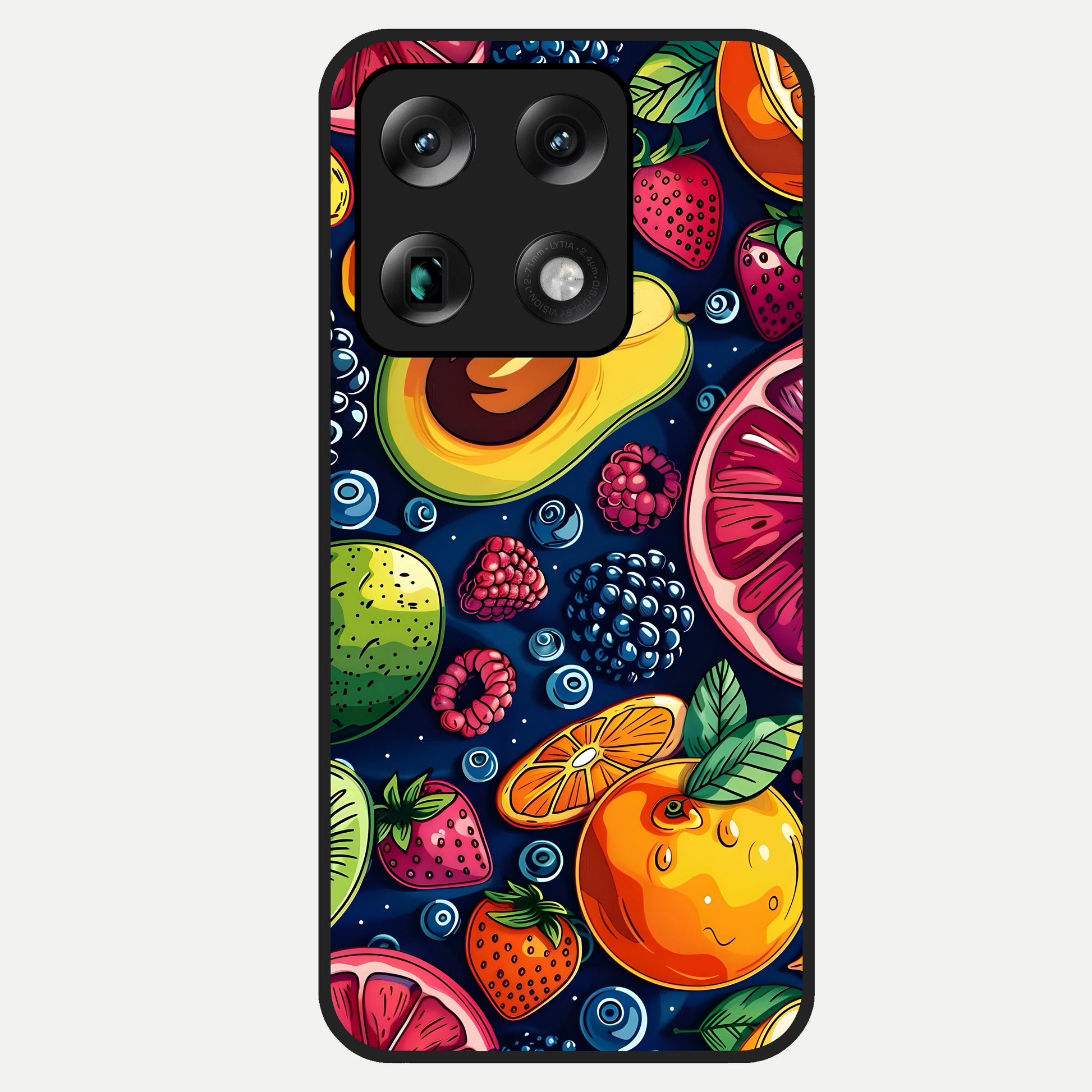  Cute Fruits Art Glass Case For Moto Signature back cover – full design glossy printed glass finish