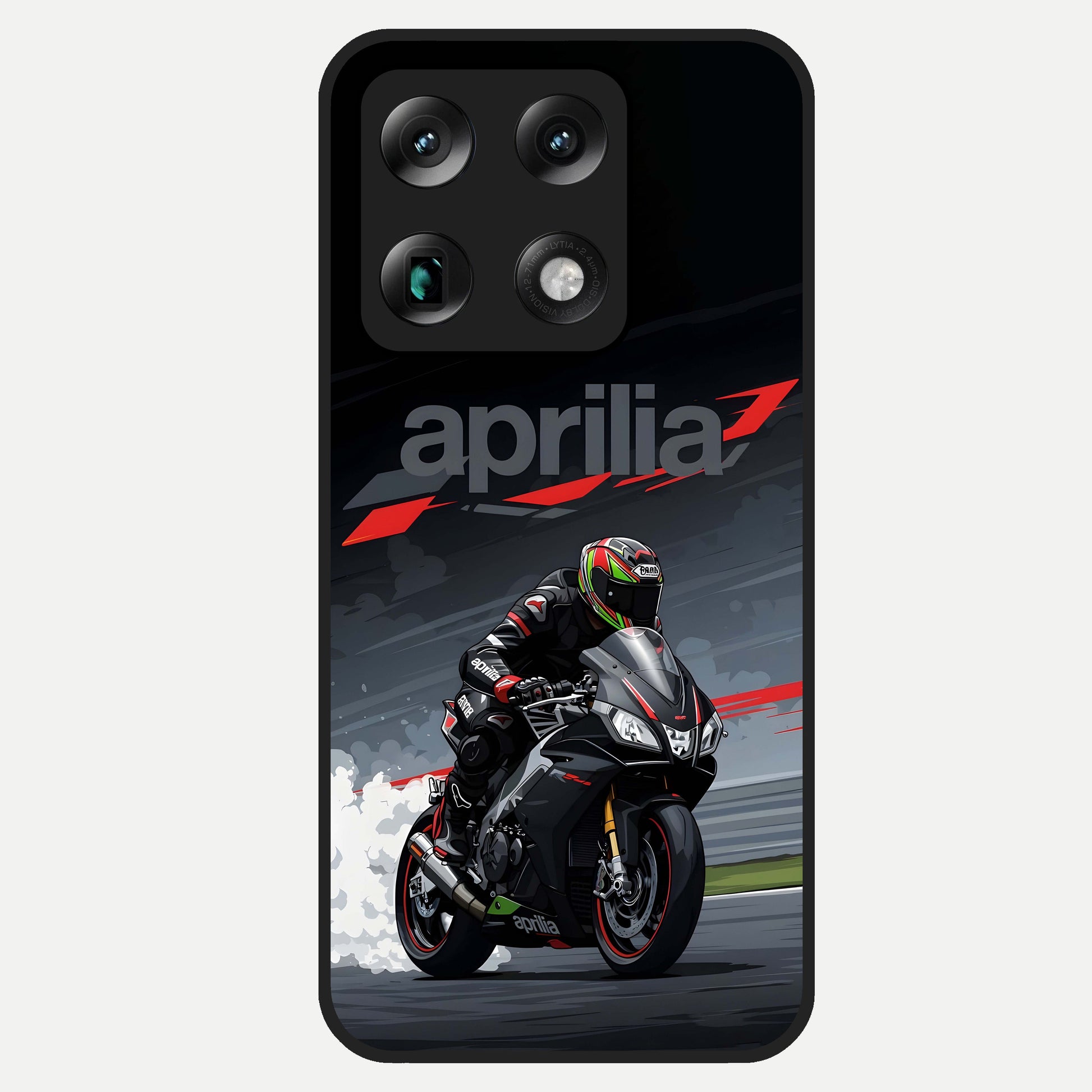  Dark Aprilla Glass Case For Moto Signature back cover – full design glossy printed glass finish