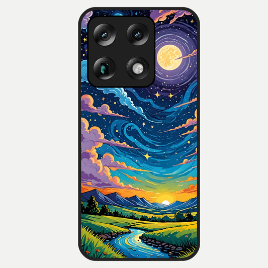 Dreamy Night Landscape Glass Case For Moto Signature back cover – full design glossy printed glass finish