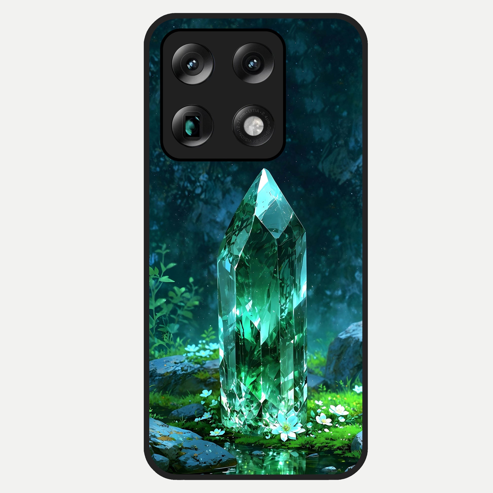  Emerald Light Crystal Glass Case For Moto Signature back cover – full design glossy printed glass finish