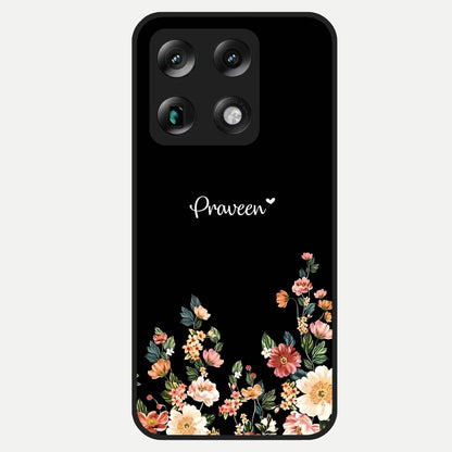  Floral Design Personalized Custom Name Glass Case For Moto Signature back cover – full design glossy printed glass finish