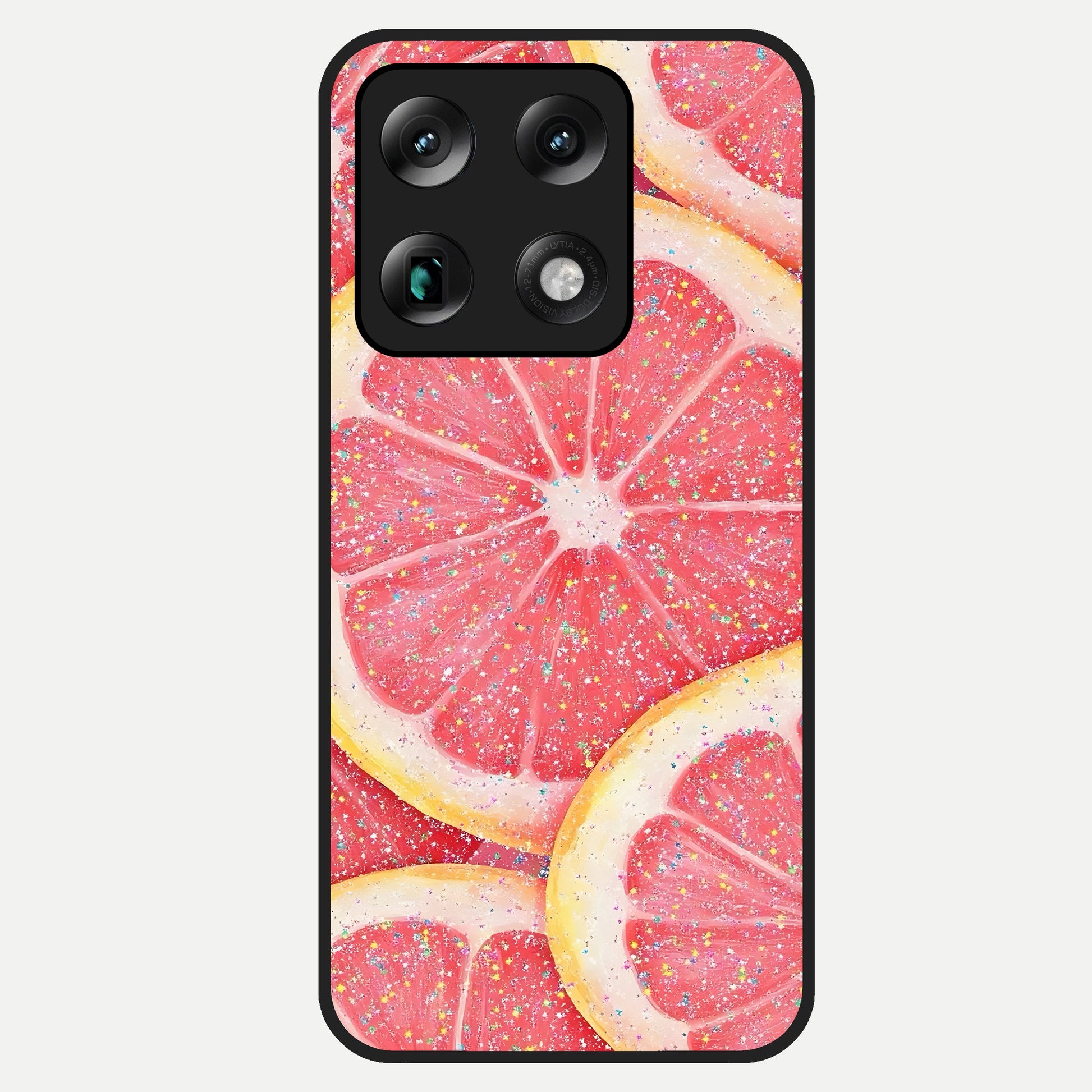  Glitter Grapefruit Glass Case For Moto Signature back cover – full design glossy printed glass finish
