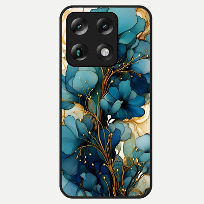  Golden Bloom Symphony Glass Case For Moto Signature back cover – full design glossy printed glass finish