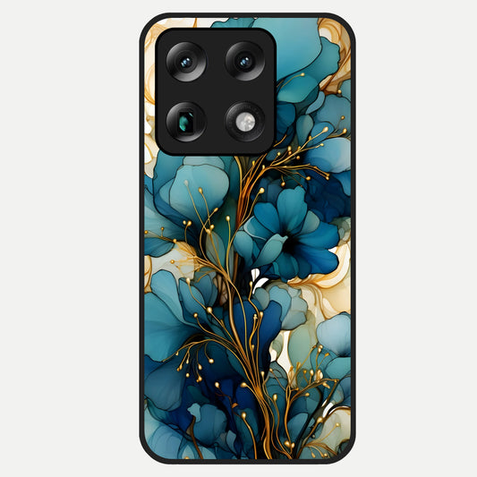  Golden Bloom Symphony Glass Case For Moto Signature back cover – full design glossy printed glass finish