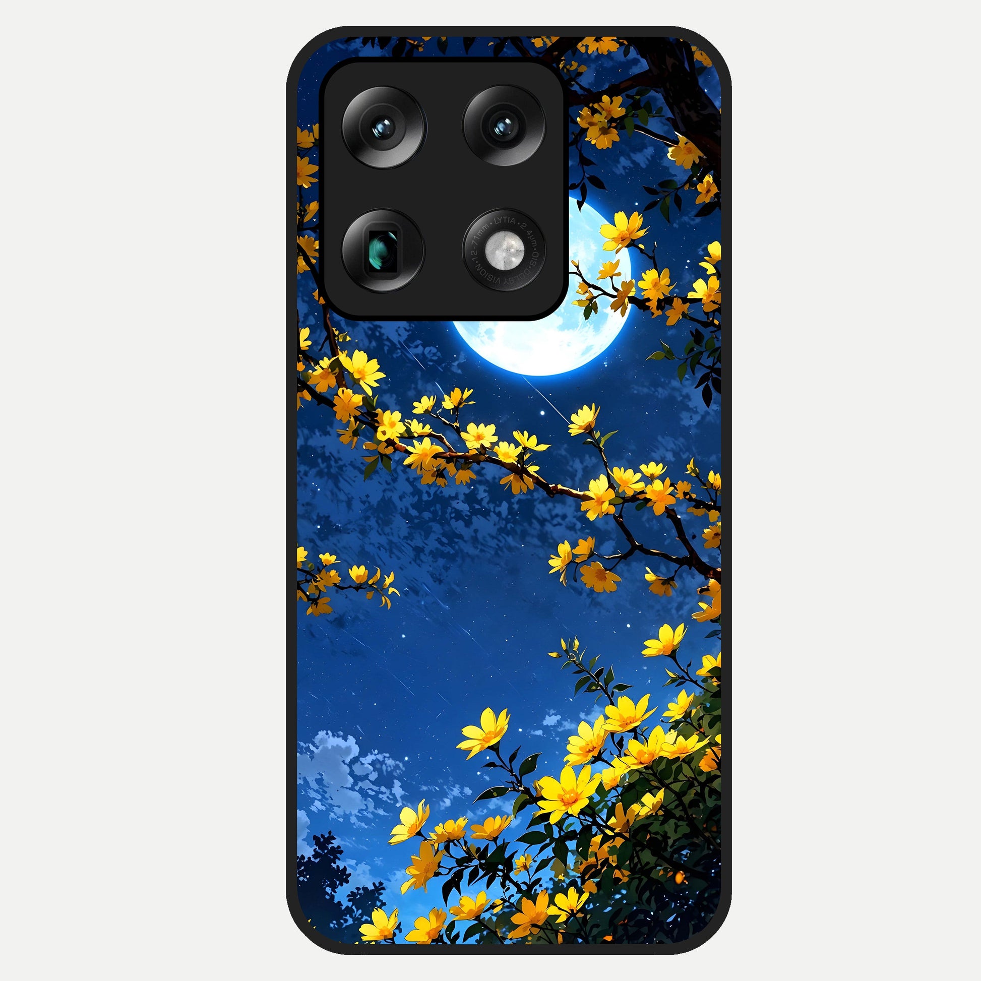  Golden Night Glow Glass Case For Moto Signature back cover – full design glossy printed glass finish