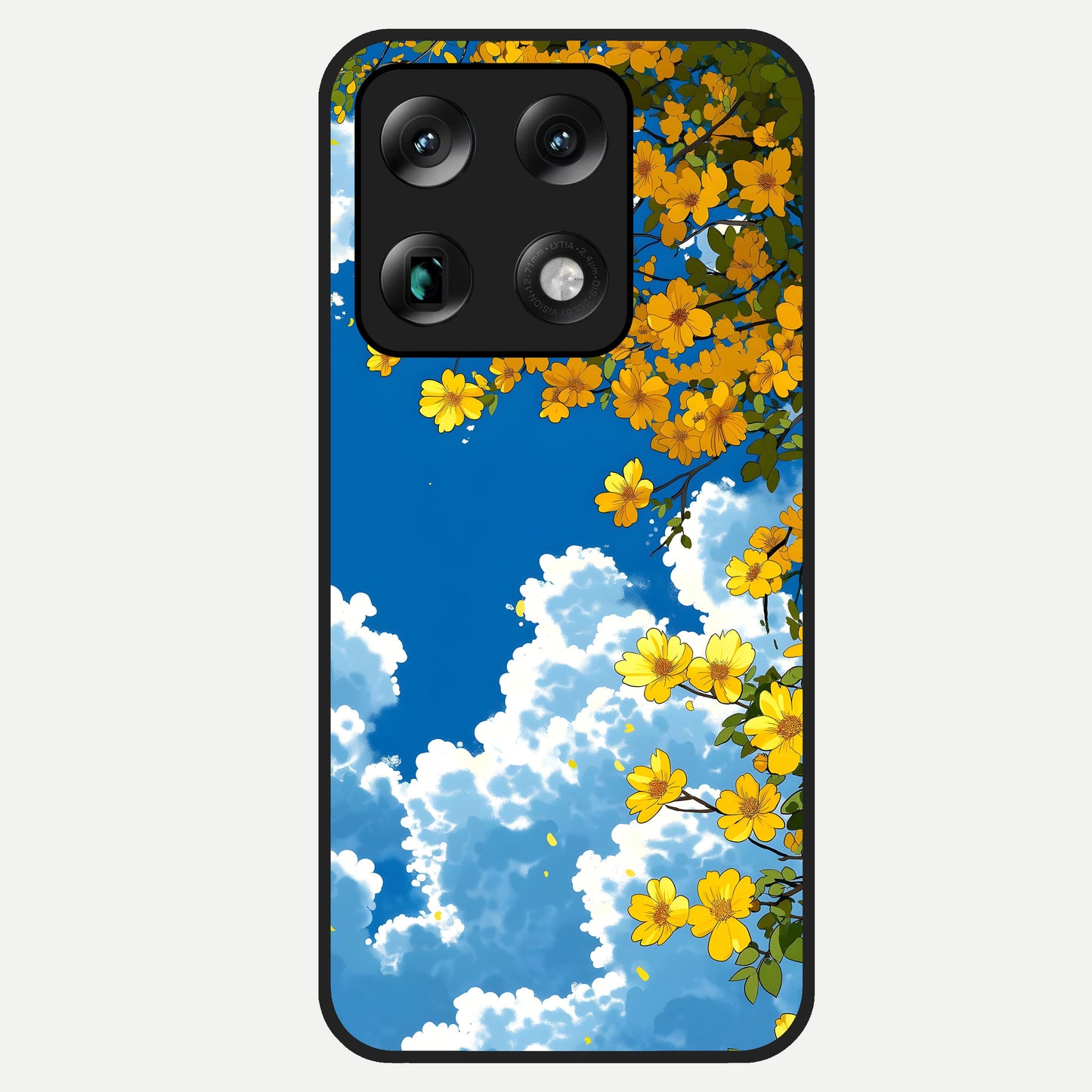  Golden Petal Sky Glass Case For Moto Signature back cover – full design glossy printed glass finish