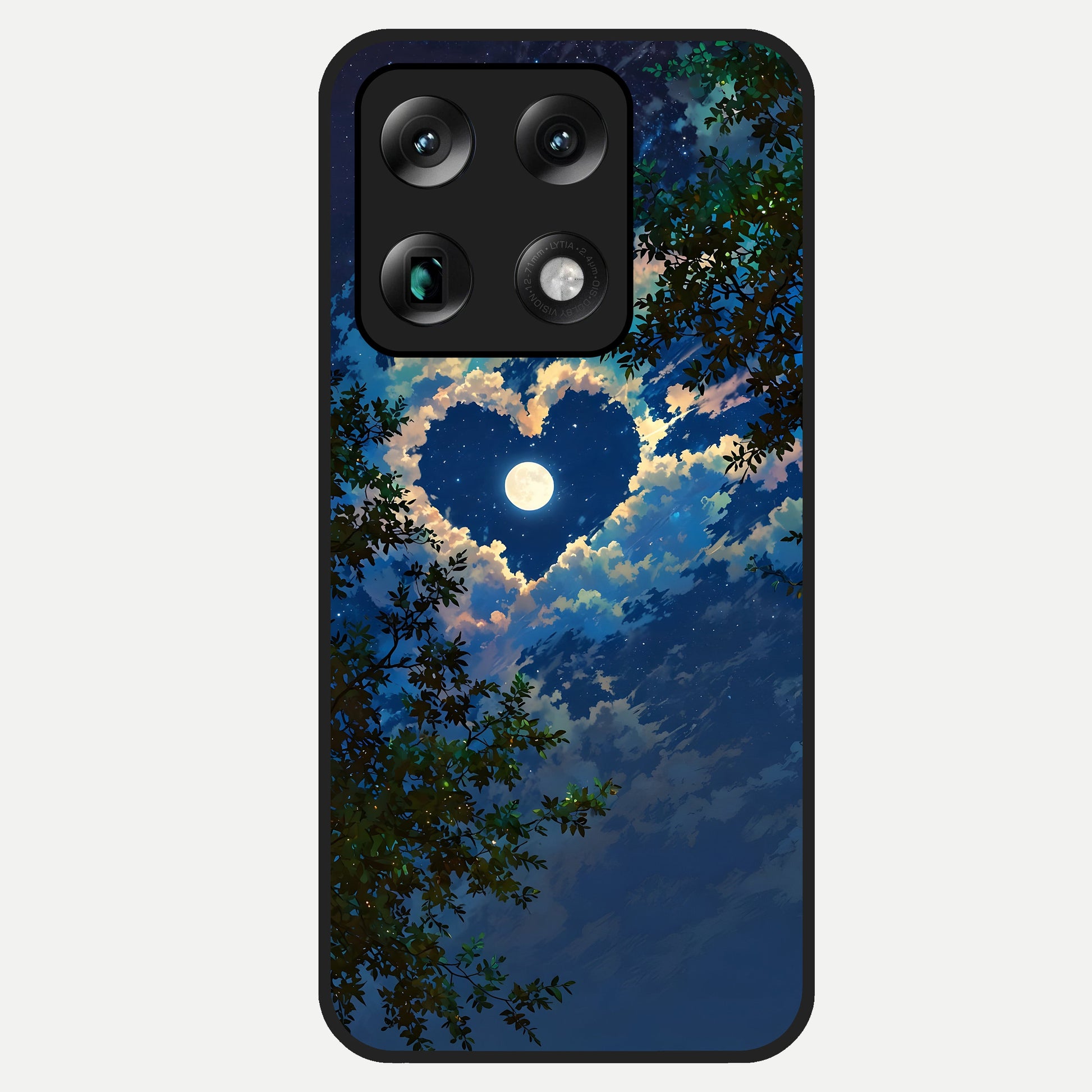  Heart With Moon Sky Glass Case For Moto Signature back cover – full design glossy printed glass finish