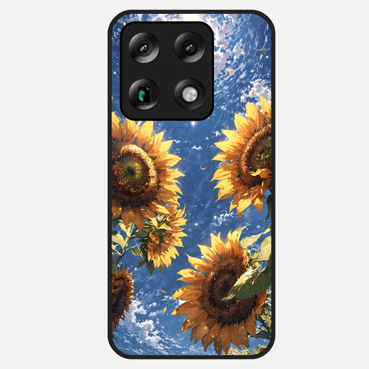  Heavenly Sunflower Rise Glass Case For Moto Signature back cover – full design glossy printed glass finish