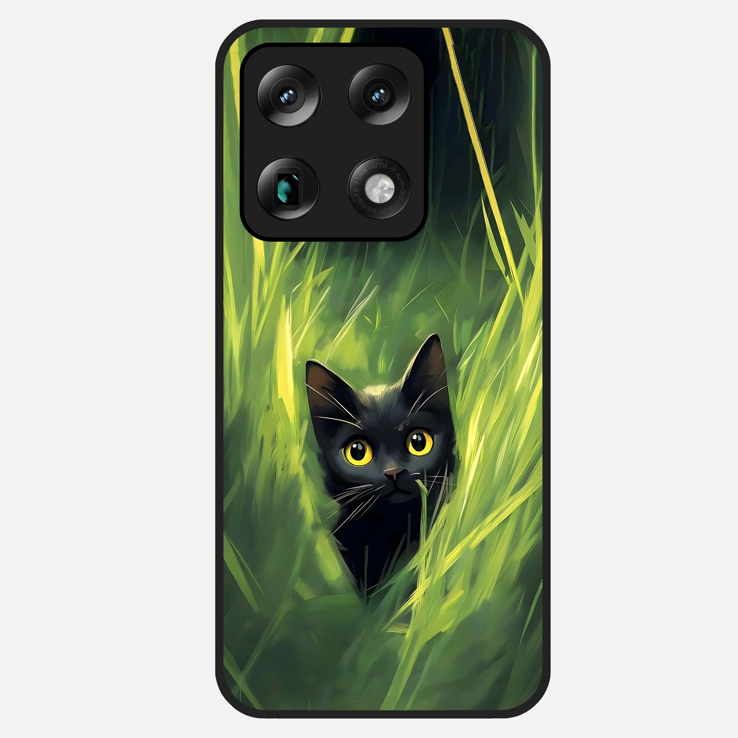  Hidden Cat Whisper Glass Case For Moto Signature back cover – full design glossy printed glass finish