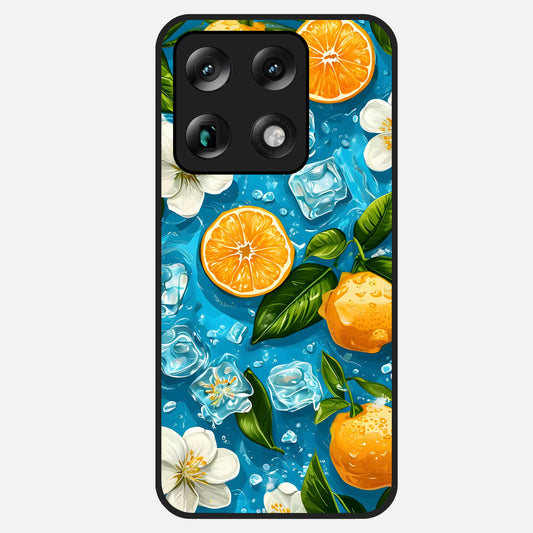  Ice Cube With Orange Glass Case For Moto Signature back cover – full design glossy printed glass finish