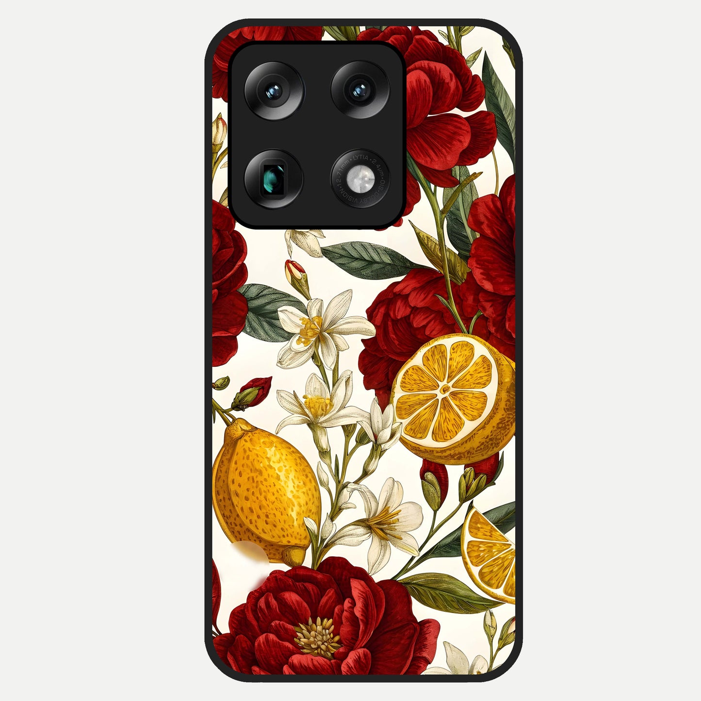  Lemon Rose Charm Glass Case For Moto Signature back cover – full design glossy printed glass finish
